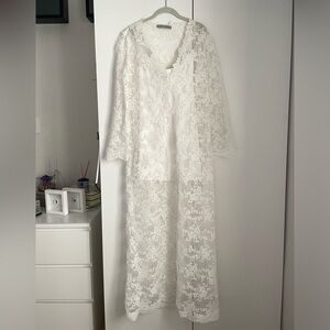 Silvia Tcherassi White Lace Gown + Top - Size L